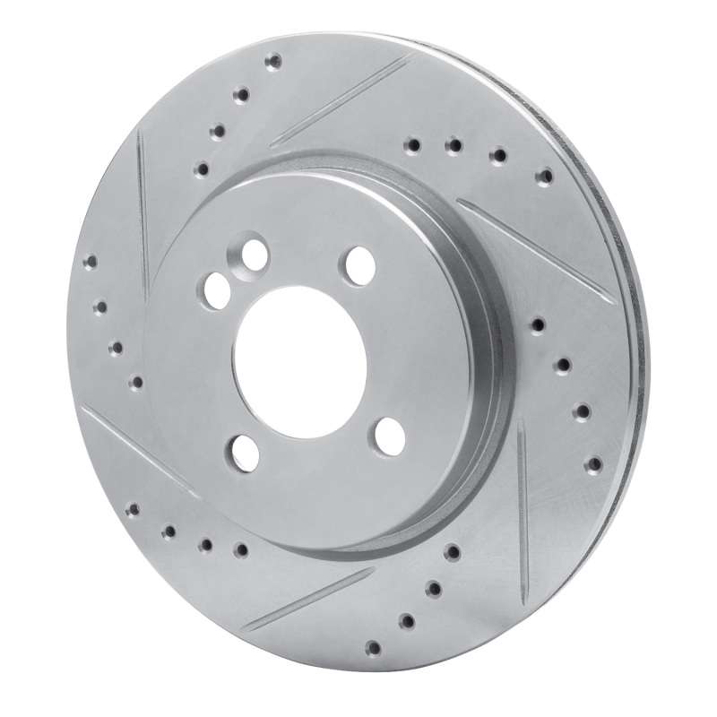 Mini Cooper Brake Rotor (1) - Front Left - R1 Concepts - Drilled & Slotted - Silver - `02-`08